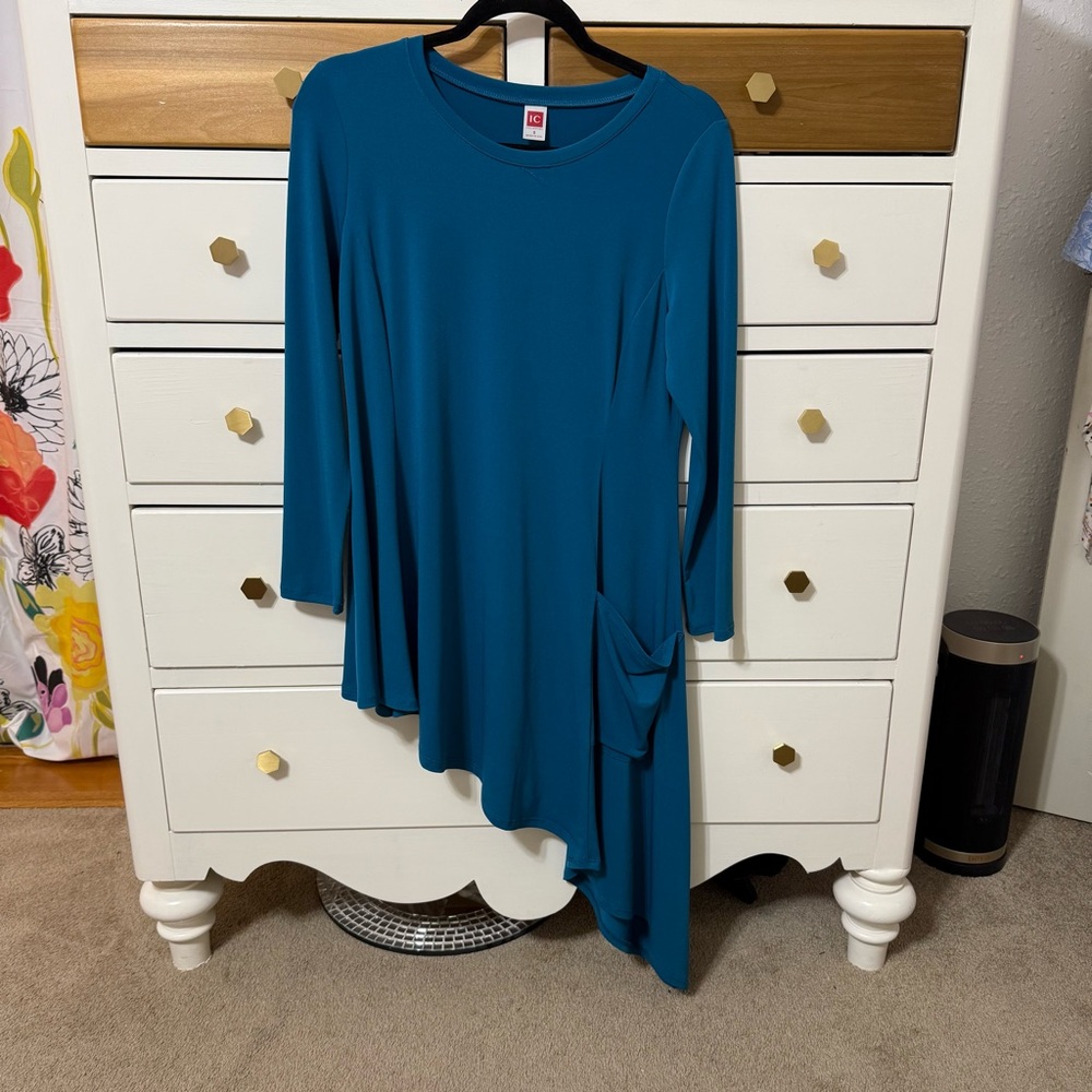IC COLLECTION Teal Asymmetrical Tunic